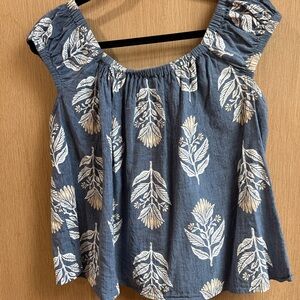 Blue Floral Women's Top